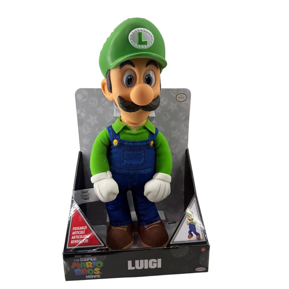 Nintendo Super Mario Movie 15" Roto Poseable Plush Figure Luigi